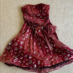 Elegant Red Polka Dot junior Dress
